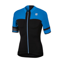 Cycling short sleeve jersey - STRIKE - black/blue