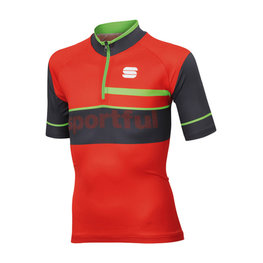 SPORTFUL Cycling short sleeve jersey - SQUADRA CORSE KIDS - red/grey/green