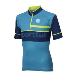 SPORTFUL Cycling short sleeve jersey - SQUADRA CORSE KIDS - light blue/yellow/blue