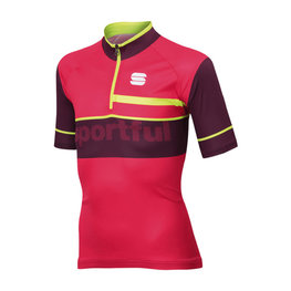 SPORTFUL Cycling short sleeve jersey - SQUADRA CORSE KIDS - bordeaux/red/yellow