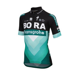 SPORTFUL Cycling short sleeve jersey - BORA 2019 KIDS - black/green