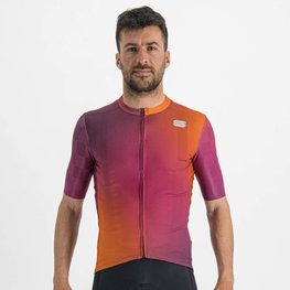SPORTFUL Cycling short sleeve jersey - ROCKET - orange/bordeaux