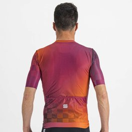 SPORTFUL Cycling short sleeve jersey - ROCKET - orange/bordeaux