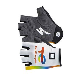 SPORTFUL Cycling fingerless gloves - TOTAL ENERGIES 2022 - white/orange/yellow/blue