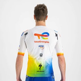 SPORTFUL Cycling short sleeve jersey - TOTAL ENERGIES 2022 - white/blue/orange/yellow