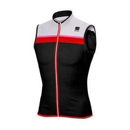 SPORTFUL Cycling sleeveless jersey - PISTA - black/white/red