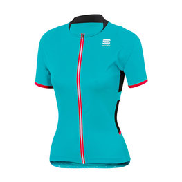 SPORTFUL Cycling short sleeve jersey - LUNA LADY - turquoise