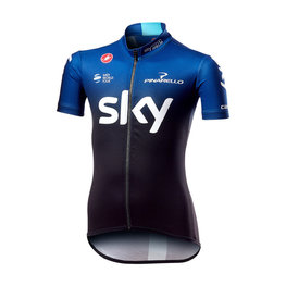 CASTELLI Cycling short sleeve jersey - TEAM SKY KID 2019  - black/white/blue