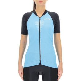 UYN Cycling short sleeve jersey - GRANFONDO LADY - anthracite/light blue