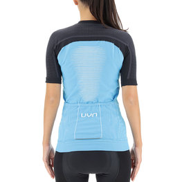 UYN Cycling short sleeve jersey - GRANFONDO LADY - anthracite/light blue