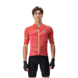 UYN Cycling short sleeve jersey - BIKING WAVE - black/red