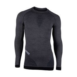 UYN Cycling long sleeve t-shirt - FUSYON MERINO - black/grey