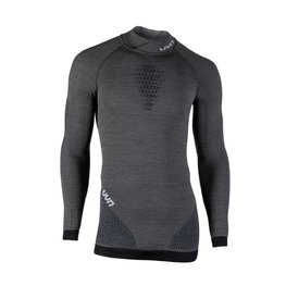 UYN Cycling long sleeve t-shirt - FUSYON MERINO - grey/black