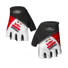 Cycling fingerless gloves - LOTTO SOUDAL 2019 - black/white/red