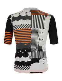 SANTINI Cycling short sleeve jersey - DELTA OPTIC - white/orange/black