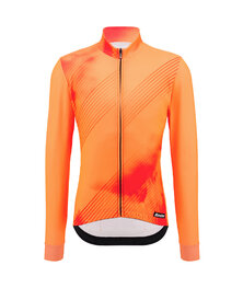 SANTINI Cycling winter long sleeve jersey - PURE DYE - orange