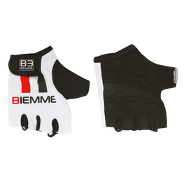 Cycling fingerless gloves - STRAPS - red/white/black