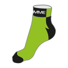 Cycling ankle socks - COOLMAX - green/black