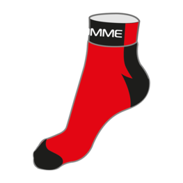 Cycling ankle socks - COOLMAX - red/black
